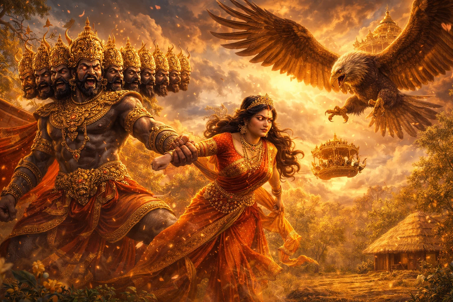 The construction of Ram Setu across the ocean