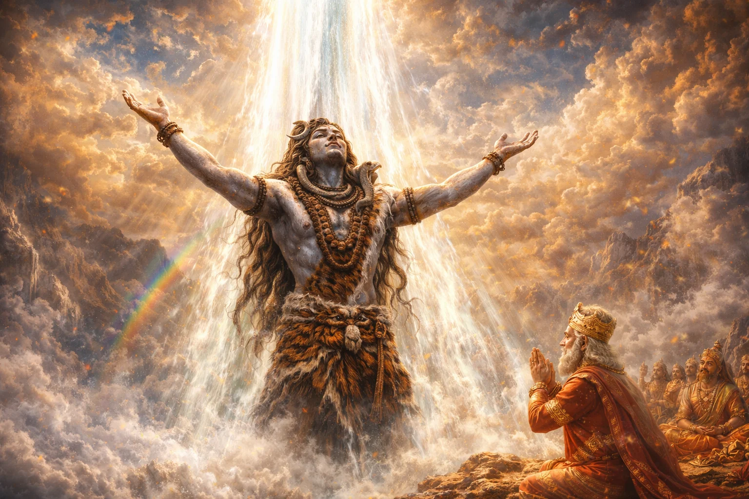 Gangavatarana — Shivji receiving the heavenly Ganga